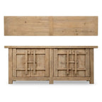 91 Inch Handcrafted Sideboard Cabinet Weathered Natural Wood Finish