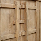 91 Inch Handcrafted Sideboard Cabinet Weathered Natural Wood Finish