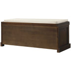 Rustic Storage Bench with 3 Removable Classic Rattan Basket