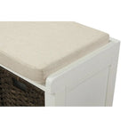 Rustic Storage Bench with 3 Removable Classic Rattan Basket