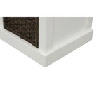 Rustic Storage Bench with 3 Removable Classic Rattan Basket