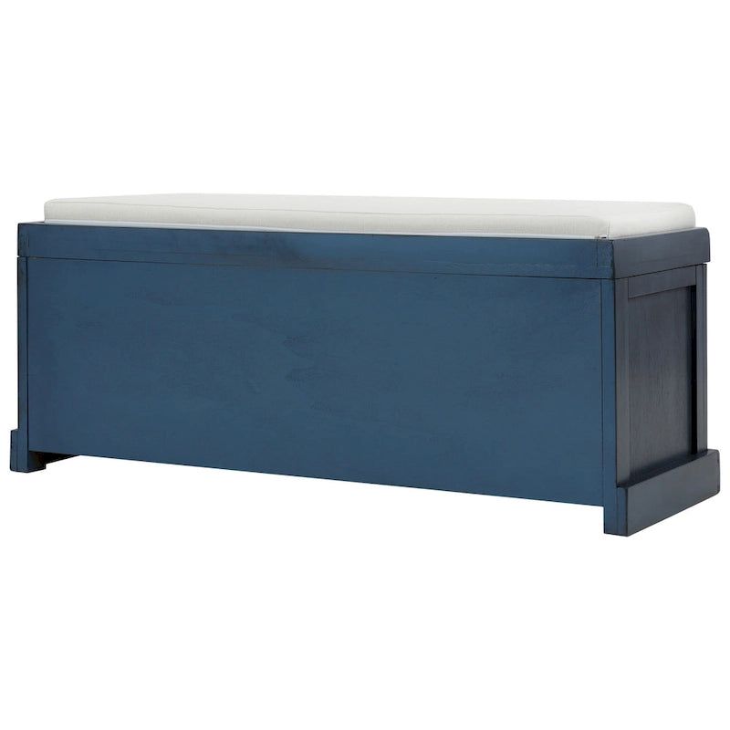 Rustic Storage Bench with 3 Removable Classic Rattan Basket