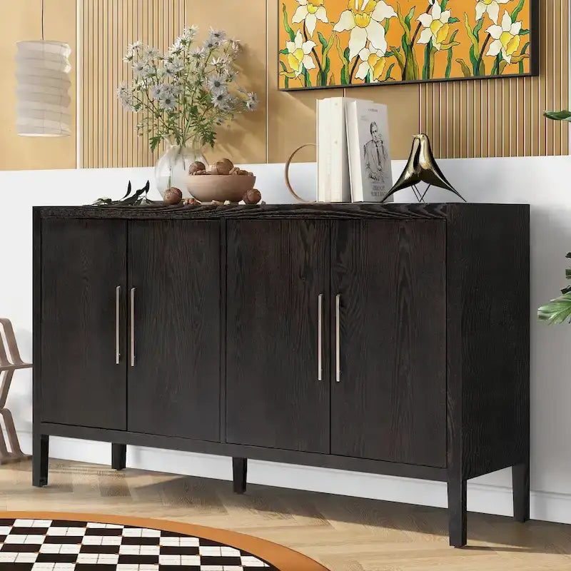Sideboard Wooden Cabinet with Adjustable Shelves Large Storage Capacity