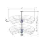 Lazy Susan 28 Diameter - 270 Degree Double Rack Stainless Steel