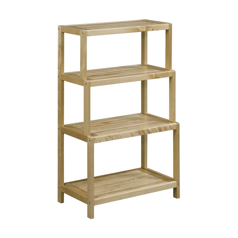 Solid Wood Dunnsville 4-Tier Stepback Shelf, Bookcase