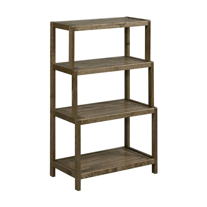 Solid Wood Dunnsville 4-Tier Stepback Shelf, Bookcase