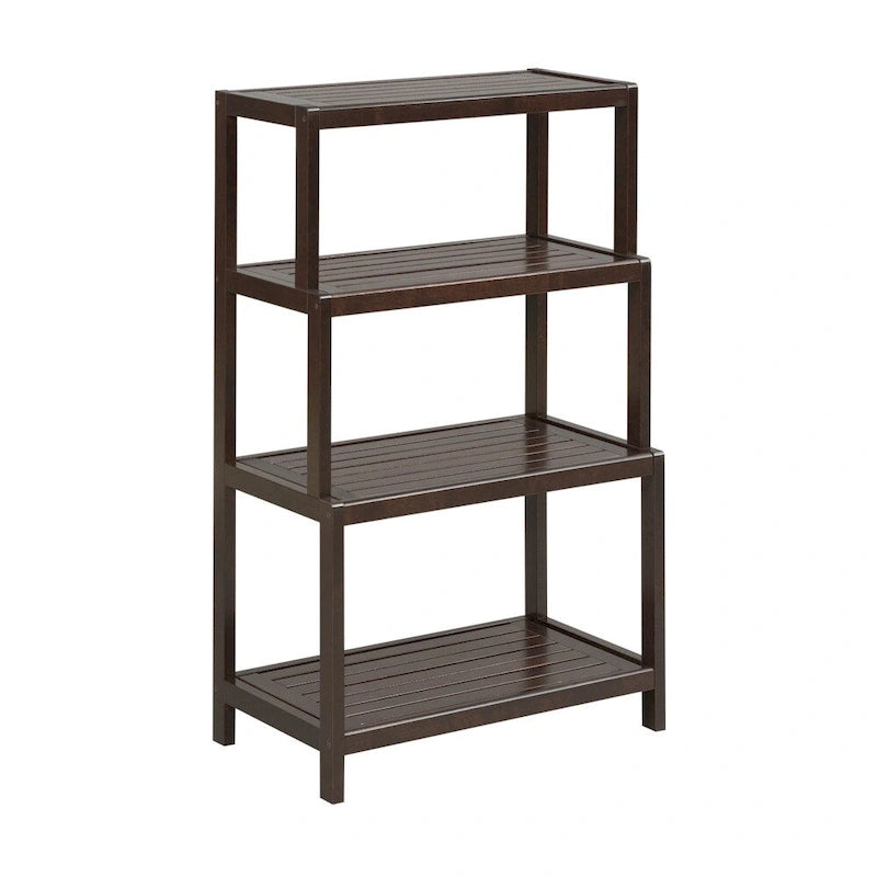 Solid Wood Dunnsville 4-Tier Stepback Shelf, Bookcase