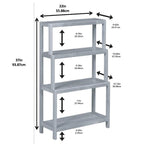 Solid Wood Dunnsville 4-Tier Stepback Shelf, Bookcase