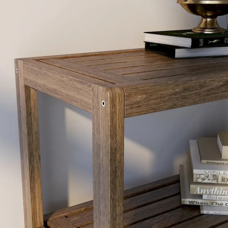 Solid Wood Dunnsville 4-Tier Stepback Shelf, Bookcase