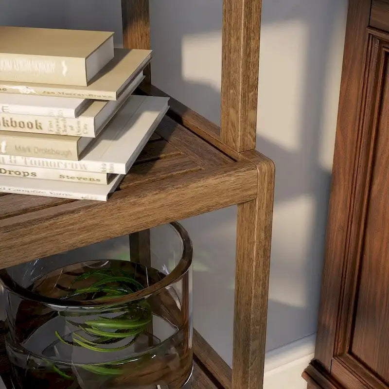 Solid Wood Dunnsville 4-Tier Stepback Shelf, Bookcase