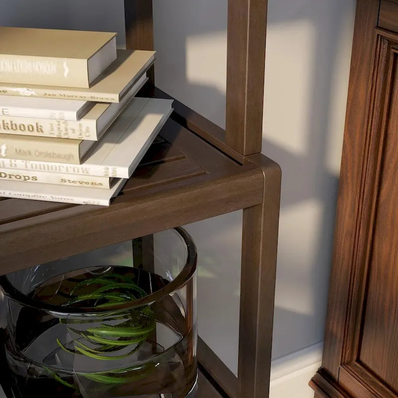 Solid Wood Dunnsville 4-Tier Stepback Shelf, Bookcase