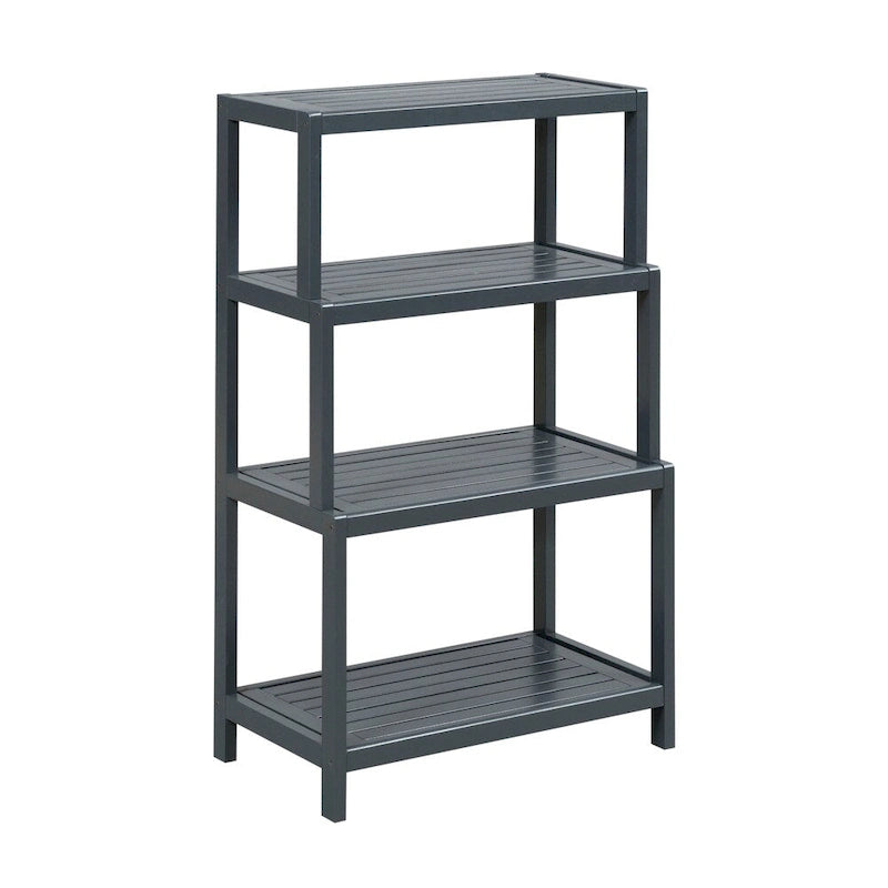 Solid Wood Dunnsville 4-Tier Stepback Shelf, Bookcase