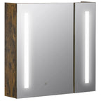 27.5 Inch x 25.5 Inch LED Lighted Medicine Cabinet with Mirror, Wall Mounted Dimmable Bathroom Cabinet