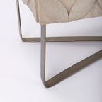 Light Brown Solid Wood w/ Gold Iron Base & 2 Door Accent Cabinet
