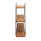 25 Black and Brown Wood Triangular Wall Shelf
