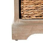 Red Tall Storage Unit with Two Shelves, Woven Basket, and Pull-Out Writing Surface