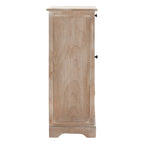 Red Tall Storage Unit with Two Shelves, Woven Basket, and Pull-Out Writing Surface