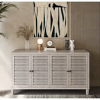 Accent Cabinet 4 Shutter Door Wooden Sideboard Buffet Server