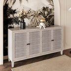 Accent Cabinet 4 Shutter Door Wooden Sideboard Buffet Server