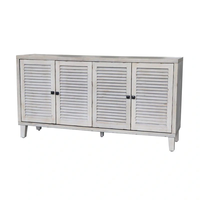 Accent Cabinet 4 Shutter Door Wooden Sideboard Buffet Server