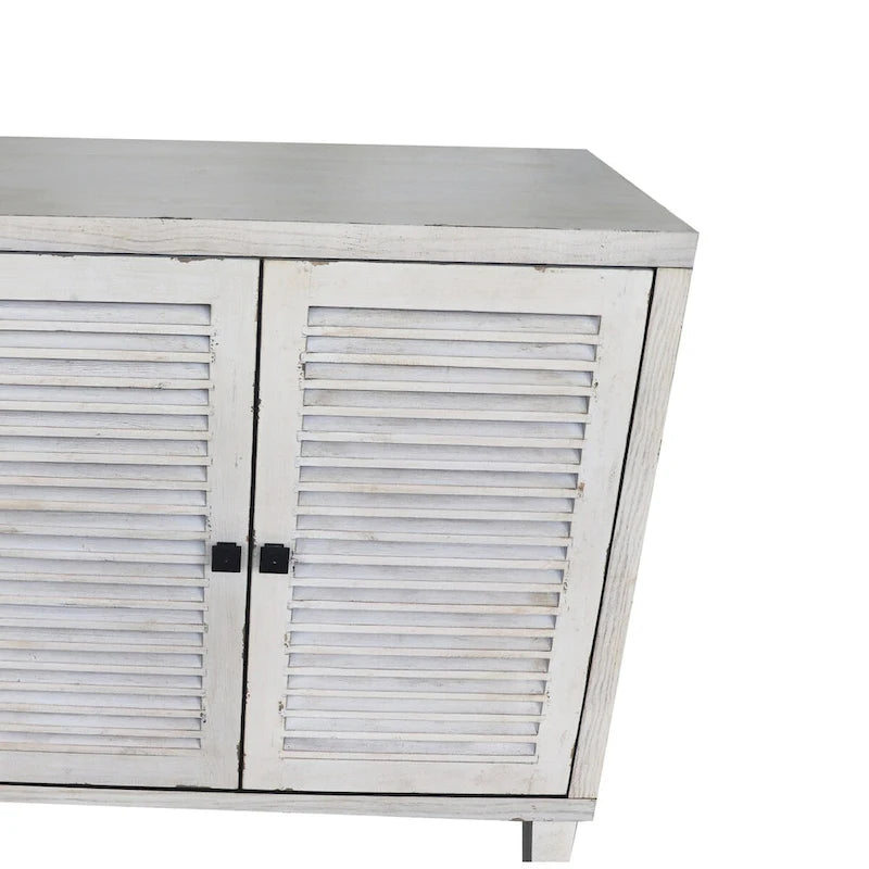 Accent Cabinet 4 Shutter Door Wooden Sideboard Buffet Server