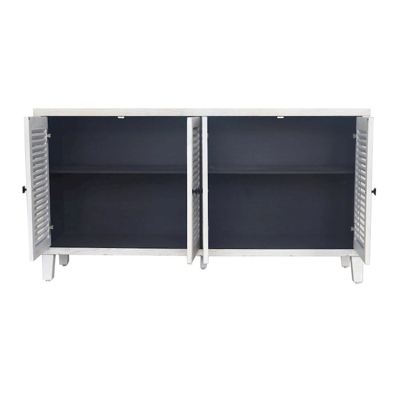 Accent Cabinet 4 Shutter Door Wooden Sideboard Buffet Server