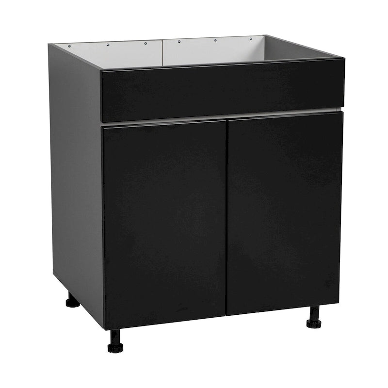 30 Sink Base Cabinets-High Double Door-Grey - 30 x 34 1/2 x 23 3/8