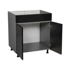 30 Sink Base Cabinets-High Double Door-Grey - 30 x 34 1/2 x 23 3/8