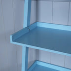 5-Tier Ladder Shelf Bookcase with Solid Wood Legs and Cantilever Design
