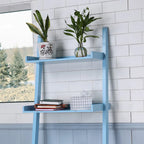 5-Tier Ladder Shelf Bookcase with Solid Wood Legs and Cantilever Design