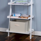 5-Tier Ladder Shelf Bookcase with Solid Wood Legs and Cantilever Design