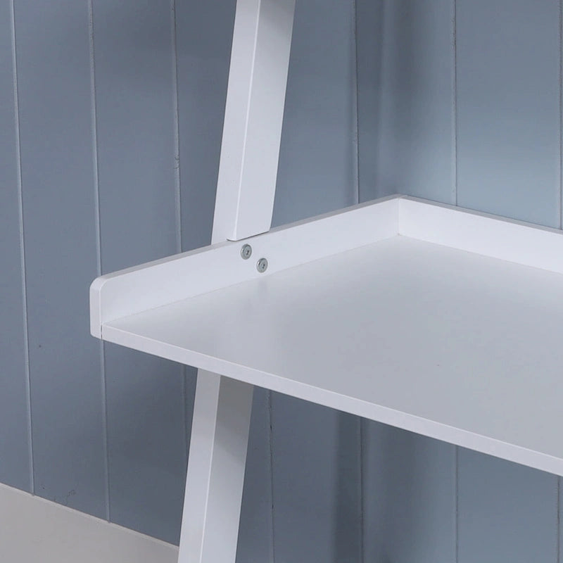 5-Tier Ladder Shelf Bookcase with Solid Wood Legs and Cantilever Design