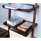 5-Tier Ladder Shelf Bookcase with Solid Wood Legs and Cantilever Design