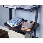 5-Tier Ladder Shelf Bookcase with Solid Wood Legs and Cantilever Design