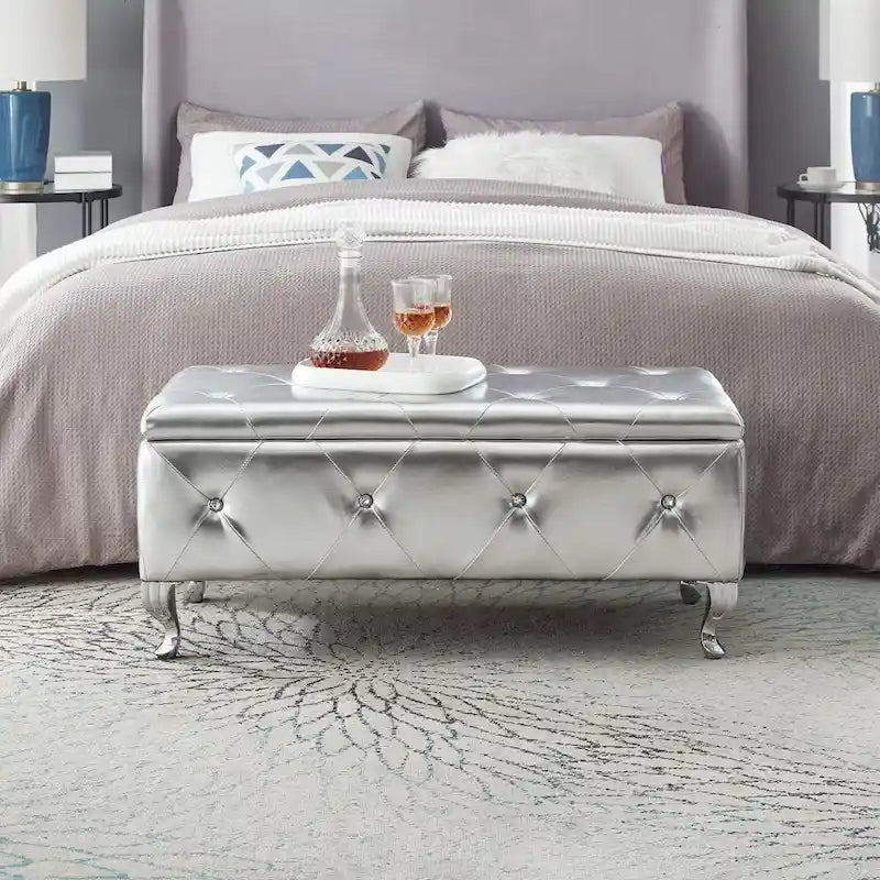 Upholstered Storage Bench For Bedroom Living Room Entryway