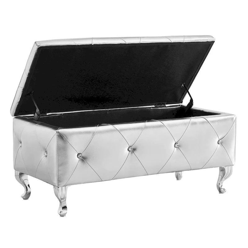 Upholstered Storage Bench For Bedroom Living Room Entryway