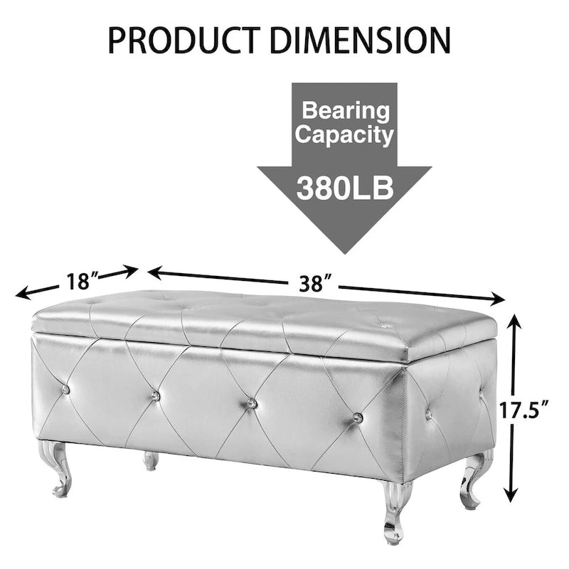 Upholstered Storage Bench For Bedroom Living Room Entryway