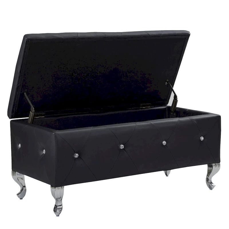 Upholstered Storage Bench For Bedroom Living Room Entryway