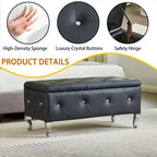 Upholstered Storage Bench For Bedroom Living Room Entryway