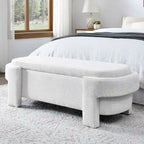 Linen Fabric Upholstered Bench with Large Storage Space for the Living Room, Entryway and Bedroom( 51.5x20.5x17 )