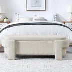 Linen Fabric Upholstered Bench with Large Storage Space for the Living Room, Entryway and Bedroom( 51.5x20.5x17 )
