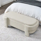 Linen Fabric Upholstered Bench with Large Storage Space for the Living Room, Entryway and Bedroom( 51.5x20.5x17 )