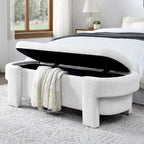 Linen Fabric Upholstered Bench with Large Storage Space for the Living Room, Entryway and Bedroom( 51.5x20.5x17 )