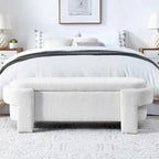 Linen Fabric Upholstered Bench with Large Storage Space for the Living Room, Entryway and Bedroom( 51.5x20.5x17 )