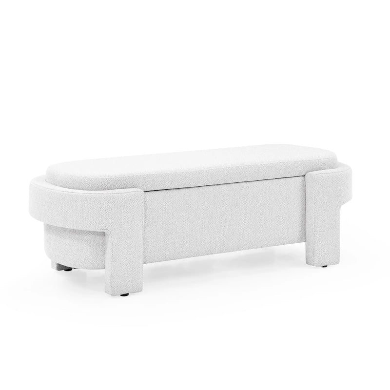 Linen Fabric Upholstered Bench with Large Storage Space for the Living Room, Entryway and Bedroom( 51.5x20.5x17 )