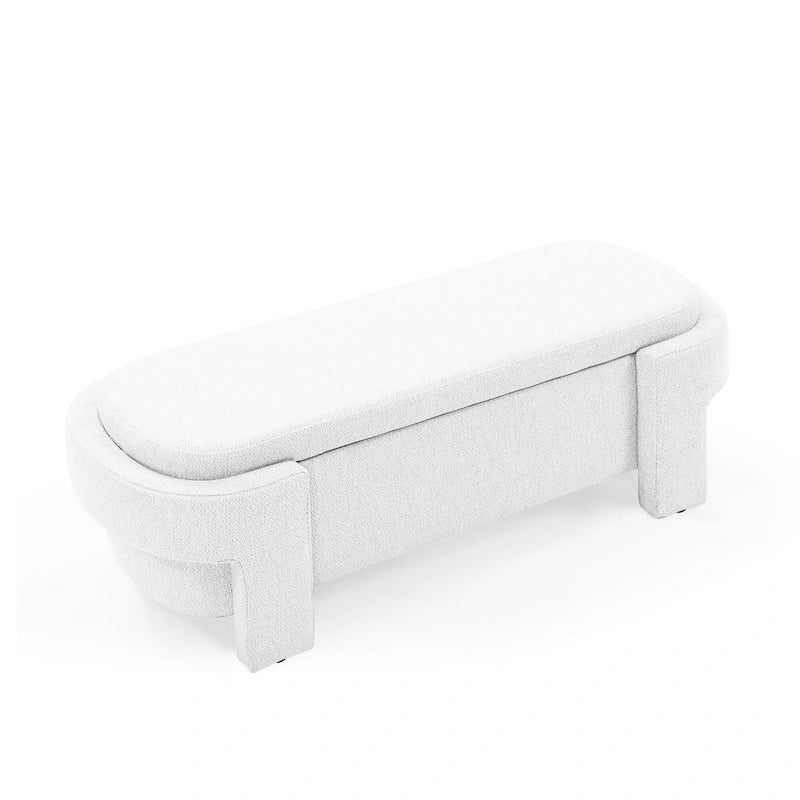 Linen Fabric Upholstered Bench with Large Storage Space for the Living Room, Entryway and Bedroom( 51.5x20.5x17 )