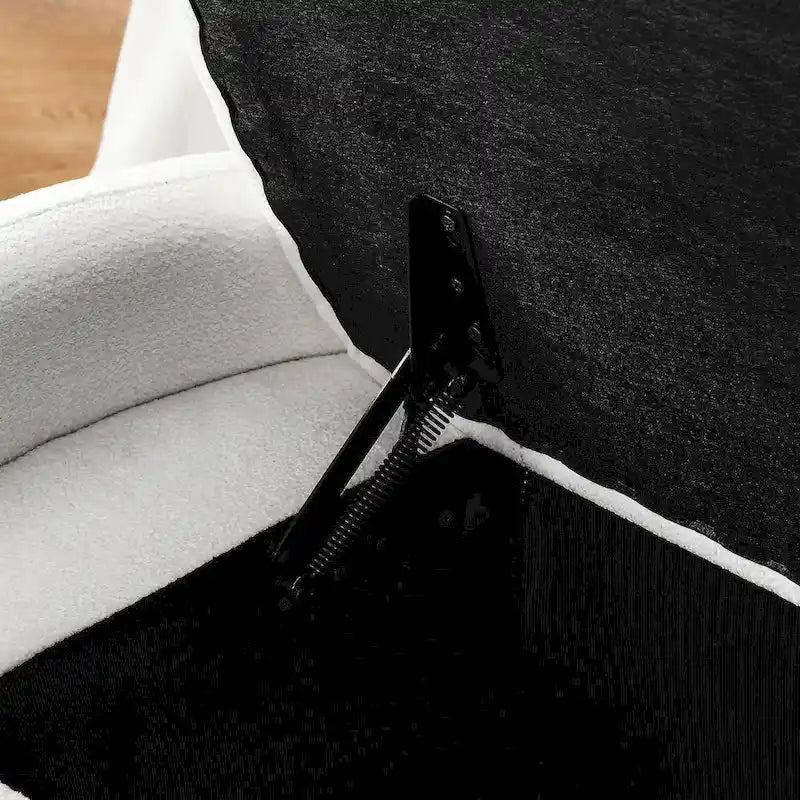 Oval Ottoman Storage Bench Chenille Fabric Bench with Large Storage Space for the Living Room, Entryway and Bedroom