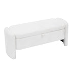 Oval Ottoman Storage Bench Chenille Fabric Bench with Large Storage Space for the Living Room, Entryway and Bedroom