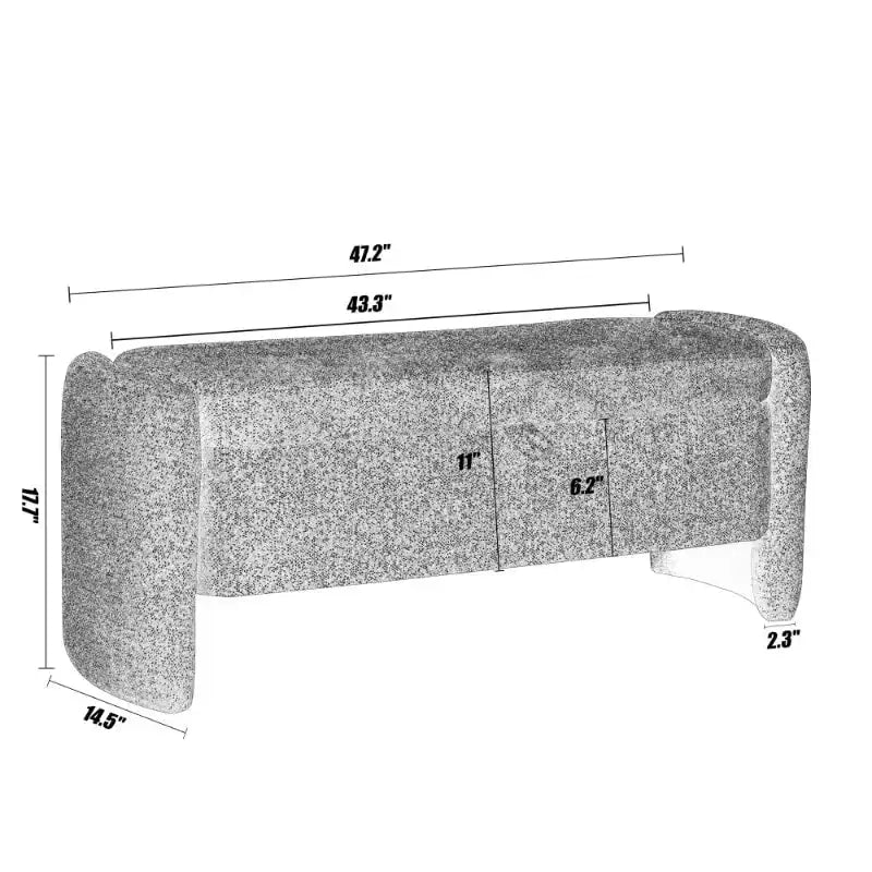 Oval Ottoman Storage Bench Chenille Fabric Bench with Large Storage Space for the Living Room, Entryway and Bedroom