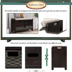 Wood Storage Bench with 2 Woven Baskets and 2 Drawers Acacia Frame